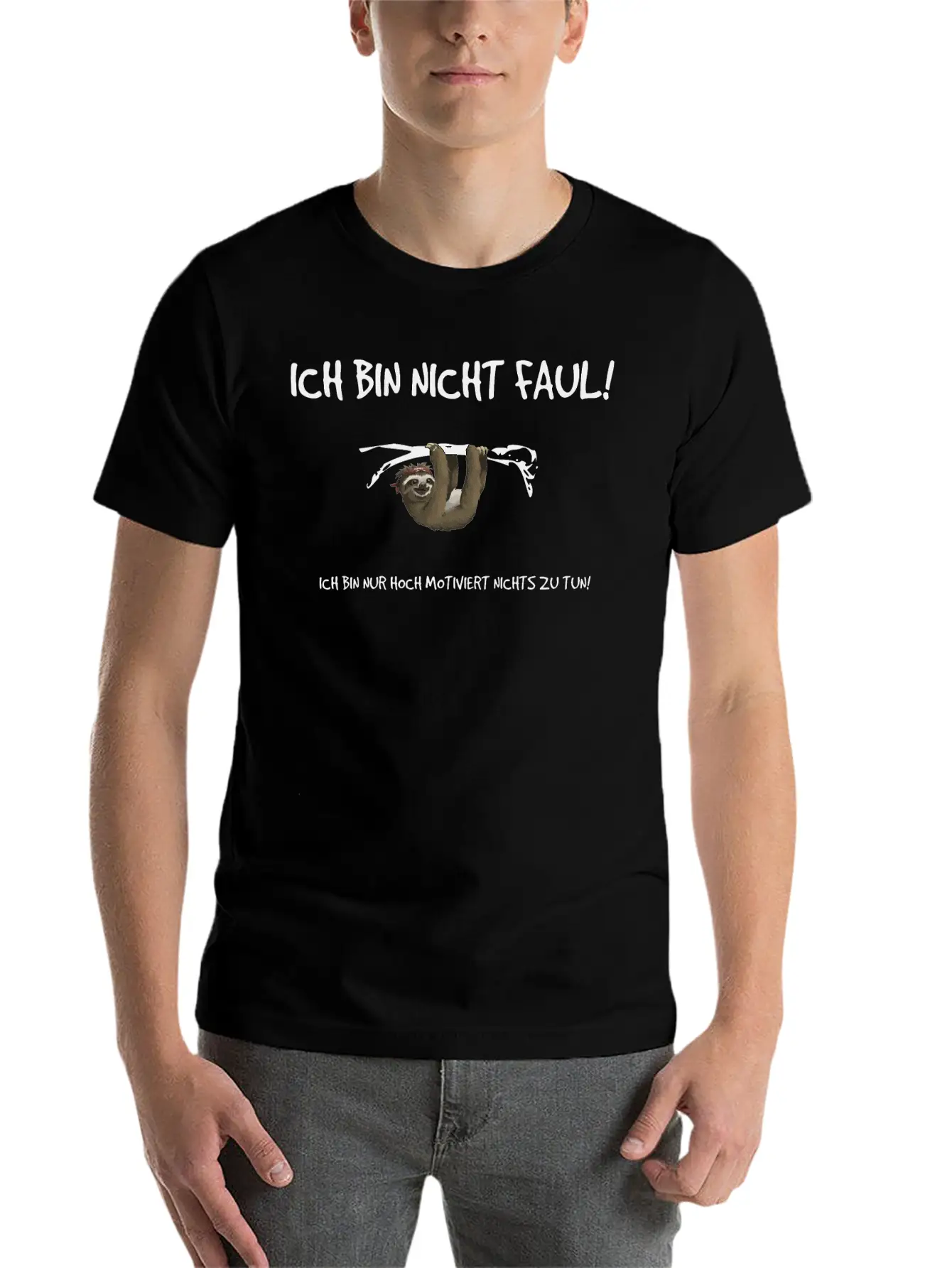 "I'm Not Lazy!" - Sloth Print Essential Cotton Tee For Daily Outfits – Unisex Style