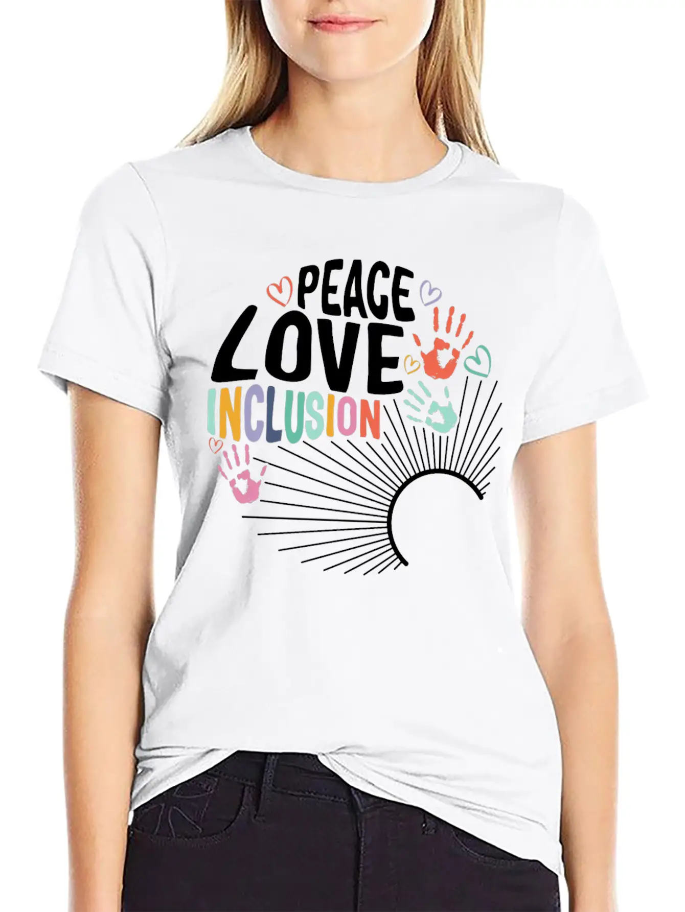 Inclusion Matters Shirt, Peace Love Inclusion Timeless Short Sleeve Tee – Comfy And Minimalist Design