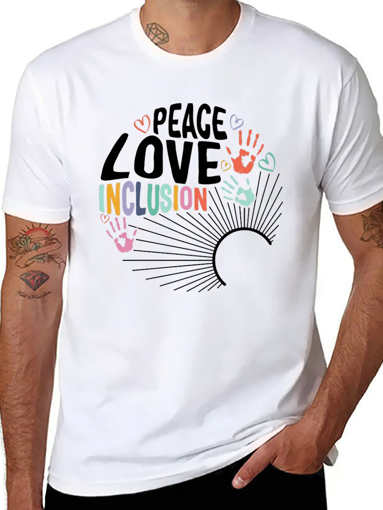 Inclusion Matters Shirt, Peace Love Inclusion Timeless Short Sleeve Tee – Comfy And Minimalist Design