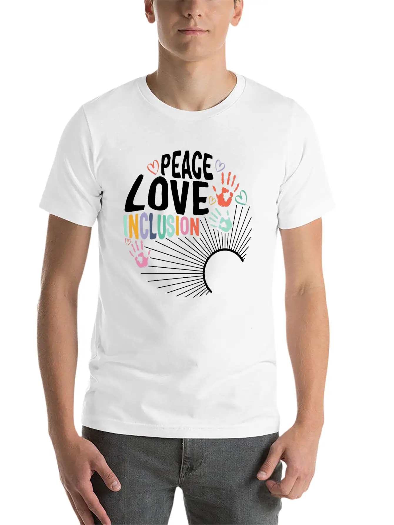 Inclusion Matters Shirt, Peace Love Inclusion Timeless Short Sleeve Tee – Comfy And Minimalist Design