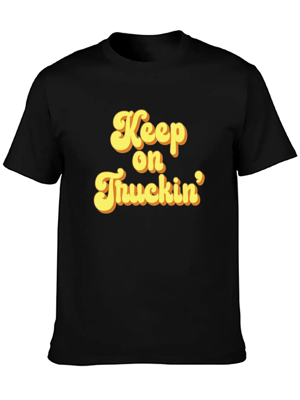 Keep On Truckin' 1970s Yellow Vintage Retro Modern Fit Casual T-Shirt – Clean And Versatile Design