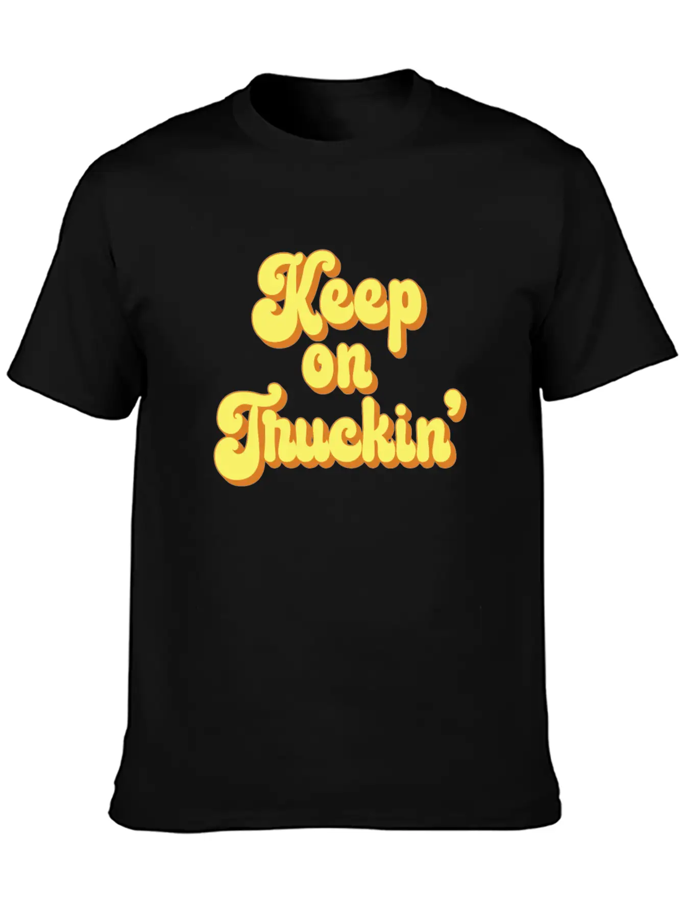 Keep On Truckin' 1970s Yellow Vintage Retro Modern Fit Casual T-Shirt – Clean And Versatile Design