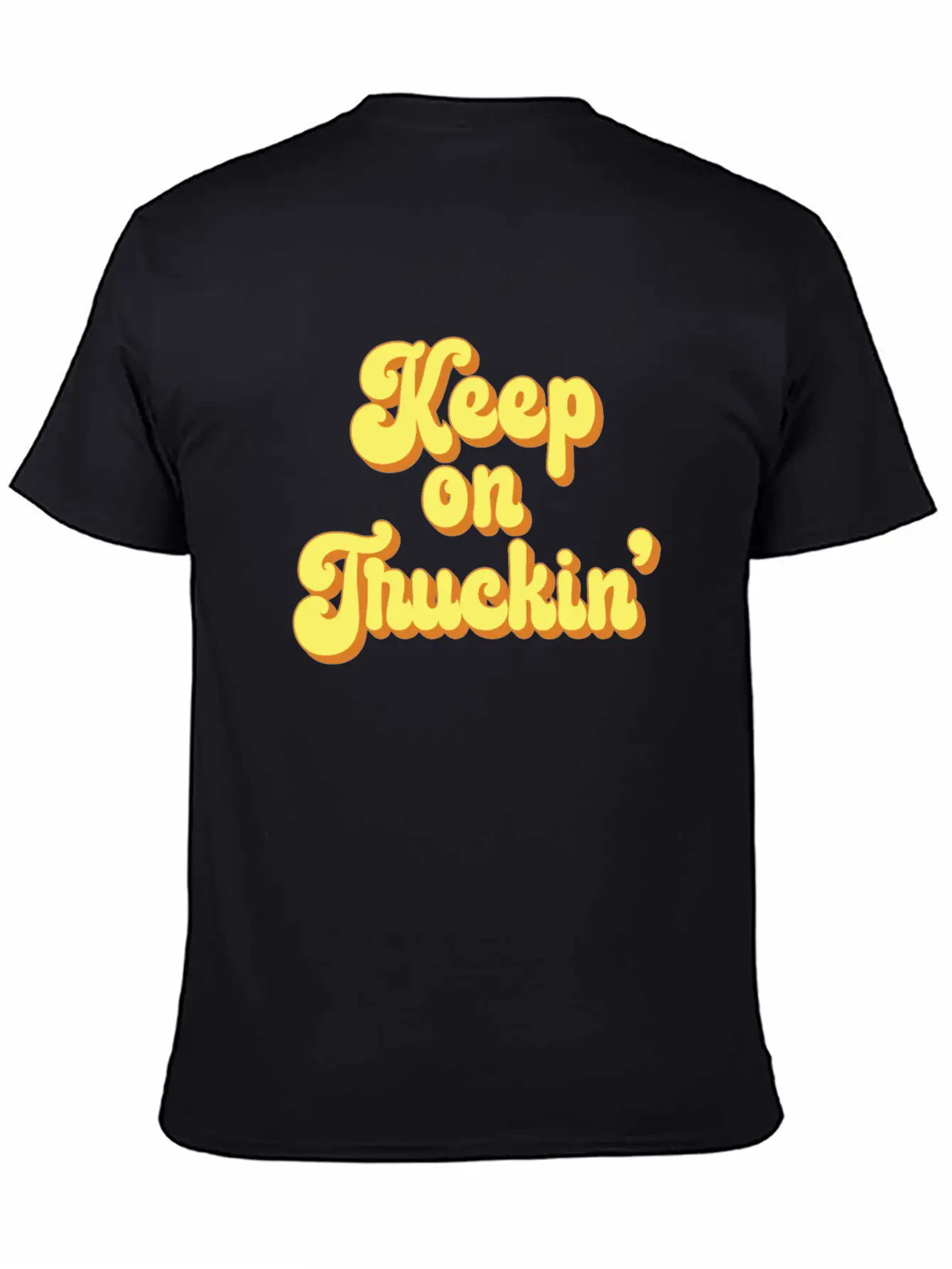 Keep On Truckin' 1970s Yellow Vintage Retro Modern Fit Casual T-Shirt – Clean And Versatile Design