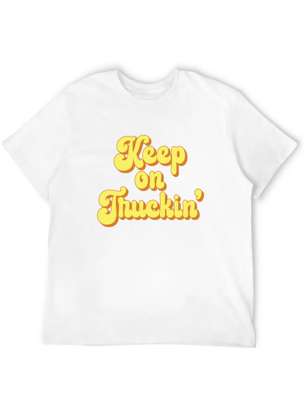 Keep On Truckin' 1970s Yellow Vintage Retro Modern Fit Casual T-Shirt – Clean And Versatile Design
