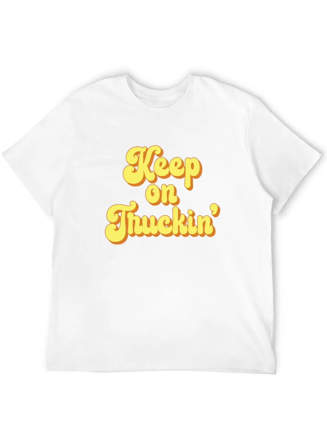 Keep On Truckin' 1970s Yellow Vintage Retro Modern Fit Casual T-Shirt – Clean And Versatile Design
