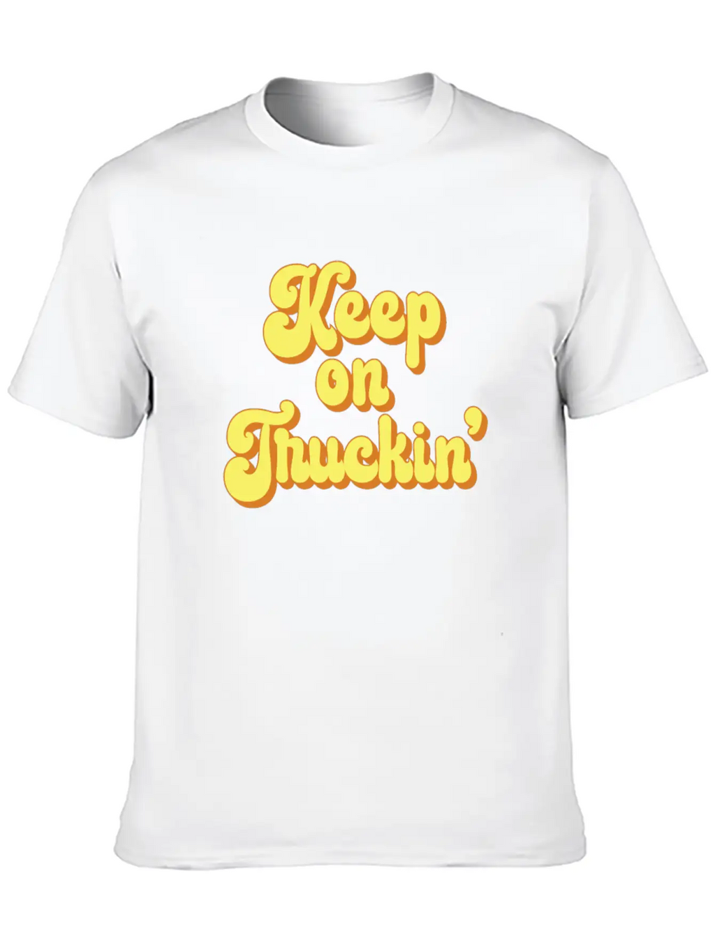 Keep On Truckin' 1970s Yellow Vintage Retro Modern Fit Casual T-Shirt – Clean And Versatile Design