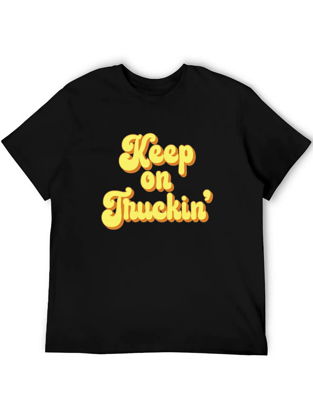 Keep On Truckin' 1970s Yellow Vintage Retro Modern Fit Casual T-Shirt – Clean And Versatile Design