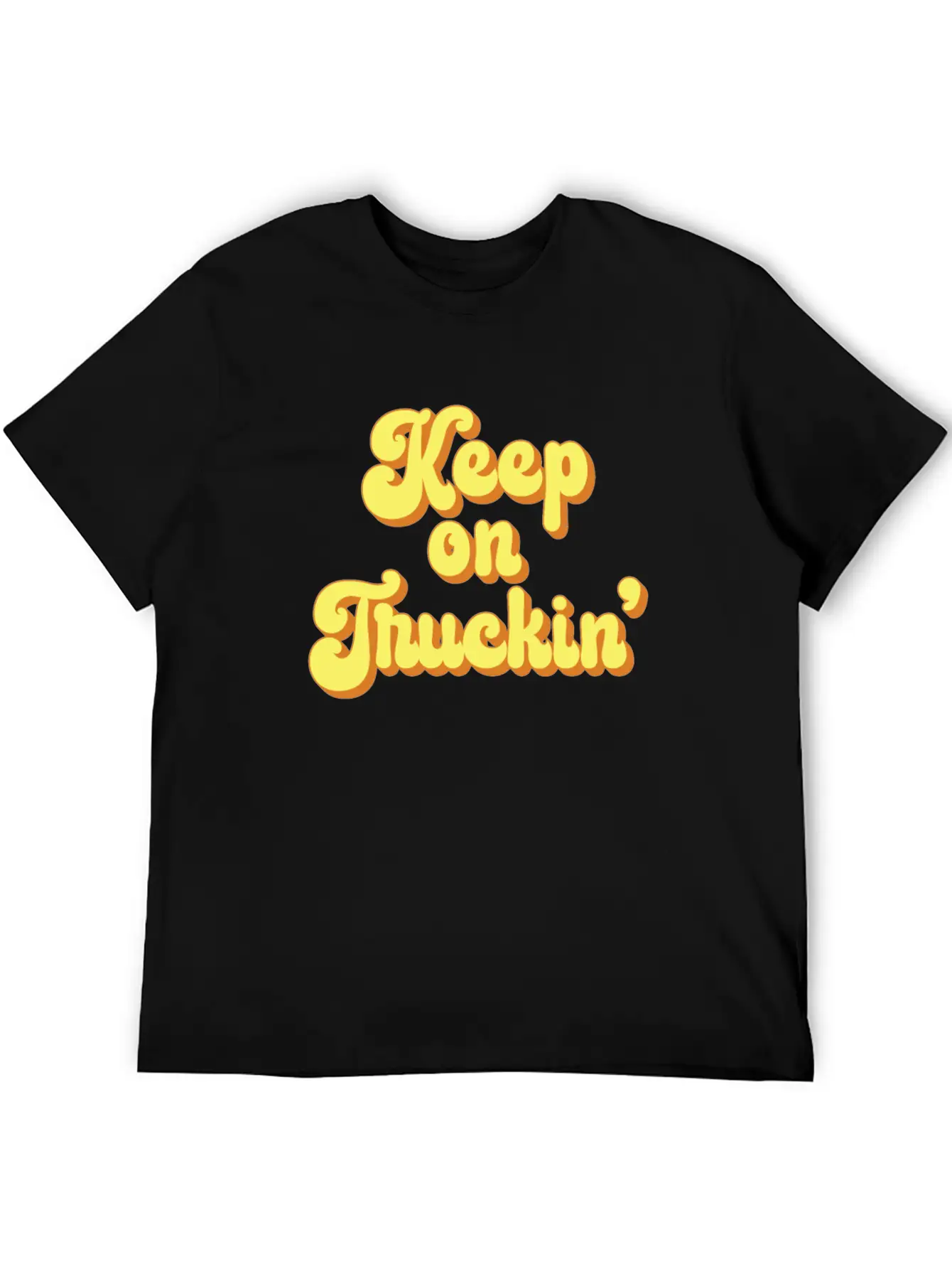 Keep On Truckin' 1970s Yellow Vintage Retro Modern Fit Casual T-Shirt – Clean And Versatile Design