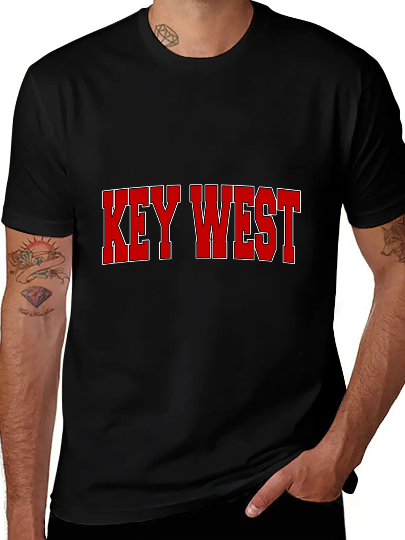 KEY WEST FL FLORIDA Varsity Style USA Vintage Spor Modern Fit Casual T-Shirt – Clean And Versatile Design