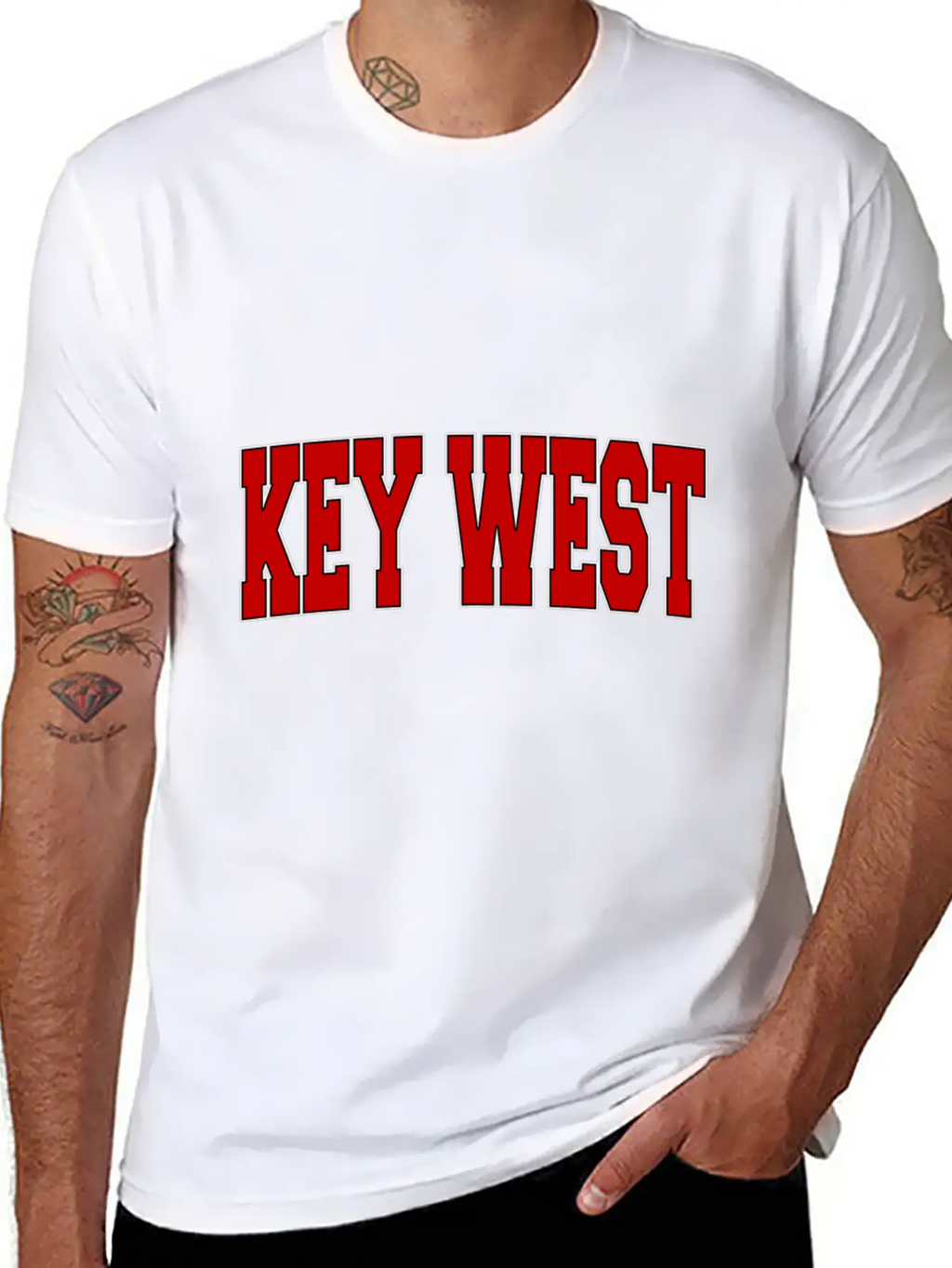 KEY WEST FL FLORIDA Varsity Style USA Vintage Spor Modern Fit Casual T-Shirt – Clean And Versatile Design