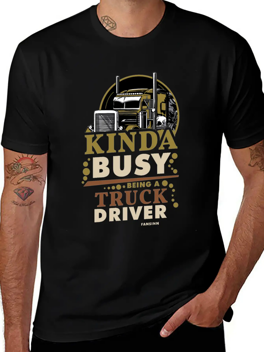 Kinda Busy Being A Truck Driver Timeless Short Sleeve Tee – Comfy And Minimalist Design