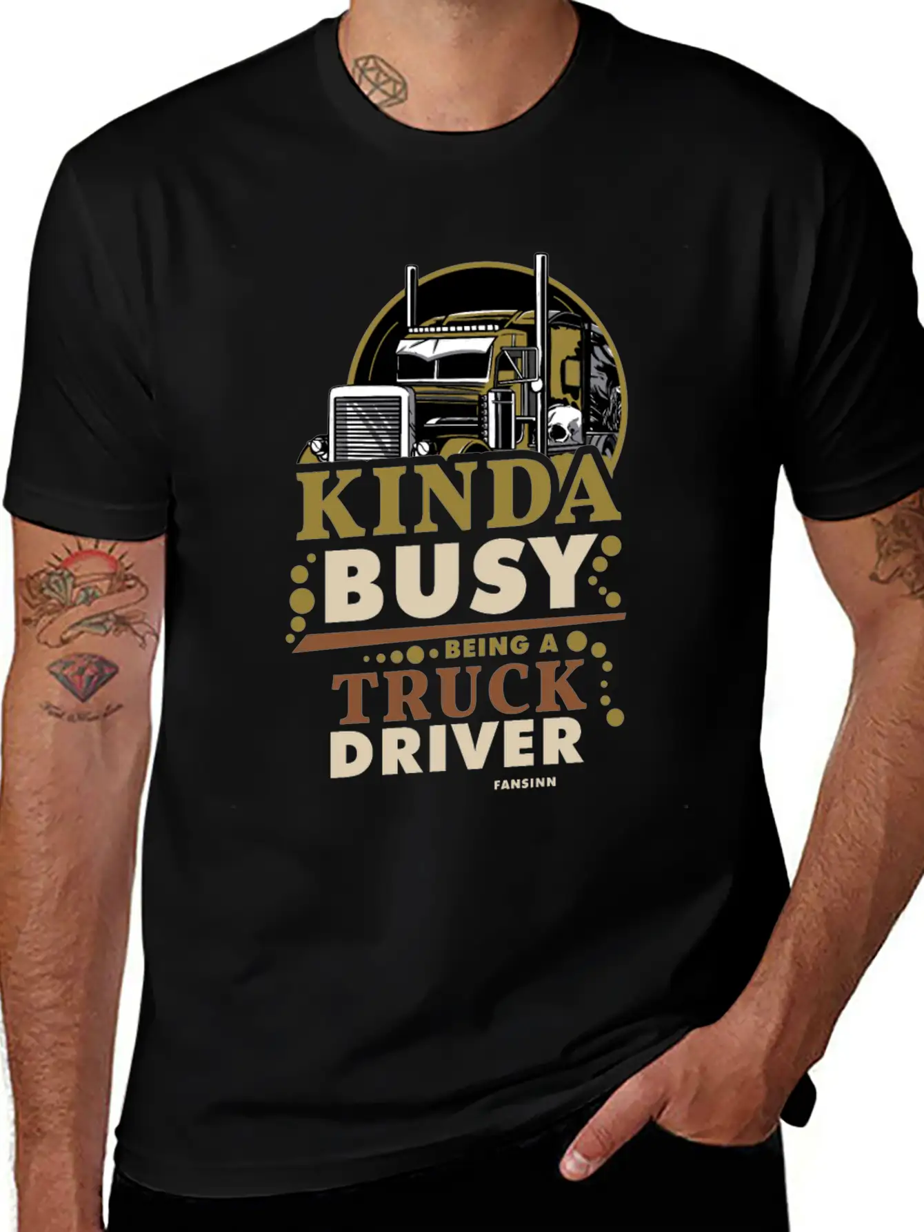 Kinda Busy Being A Truck Driver Timeless Short Sleeve Tee – Comfy And Minimalist Design