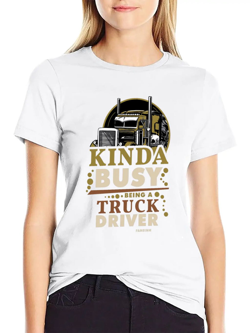 Kinda Busy Being A Truck Driver Timeless Short Sleeve Tee – Comfy And Minimalist Design