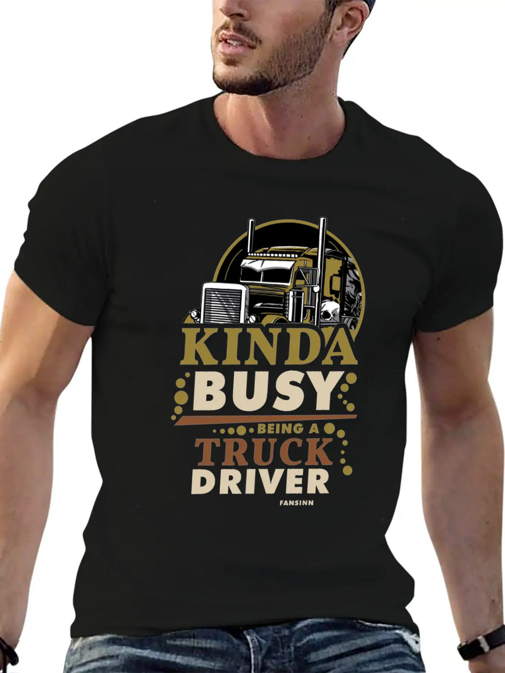 Kinda Busy Being A Truck Driver Timeless Short Sleeve Tee – Comfy And Minimalist Design