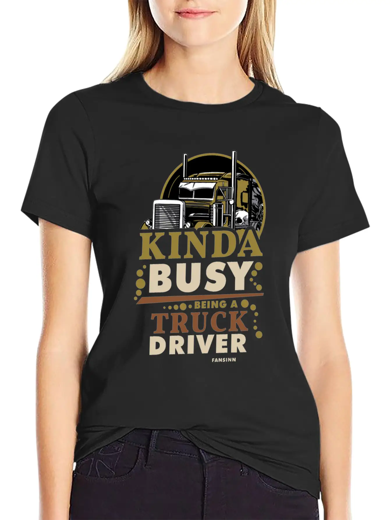 Kinda Busy Being A Truck Driver Timeless Short Sleeve Tee – Comfy And Minimalist Design