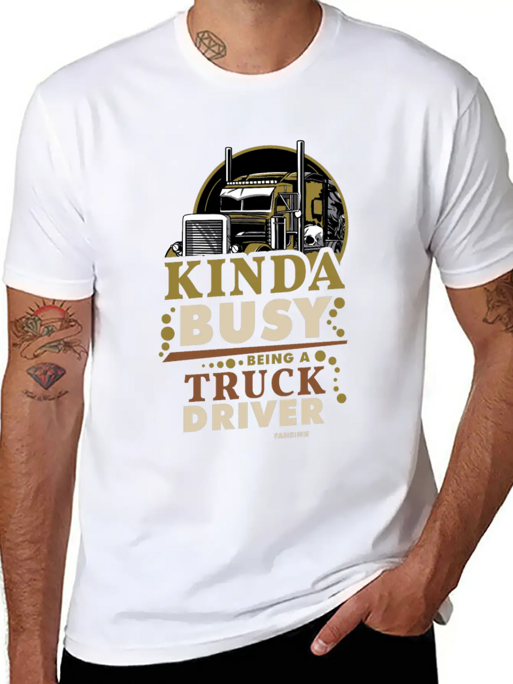 Kinda Busy Being A Truck Driver Timeless Short Sleeve Tee – Comfy And Minimalist Design