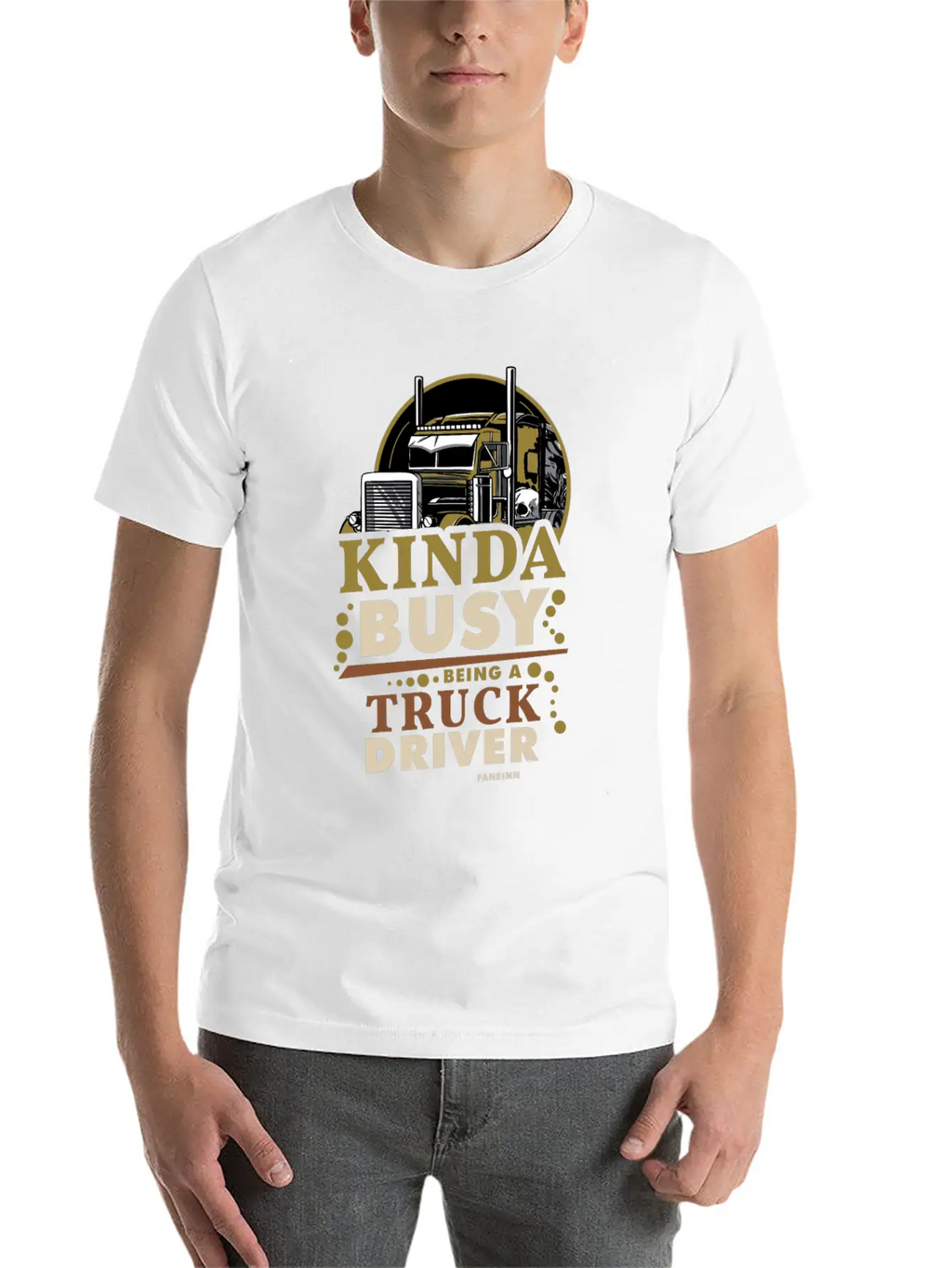 Kinda Busy Being A Truck Driver Timeless Short Sleeve Tee – Comfy And Minimalist Design