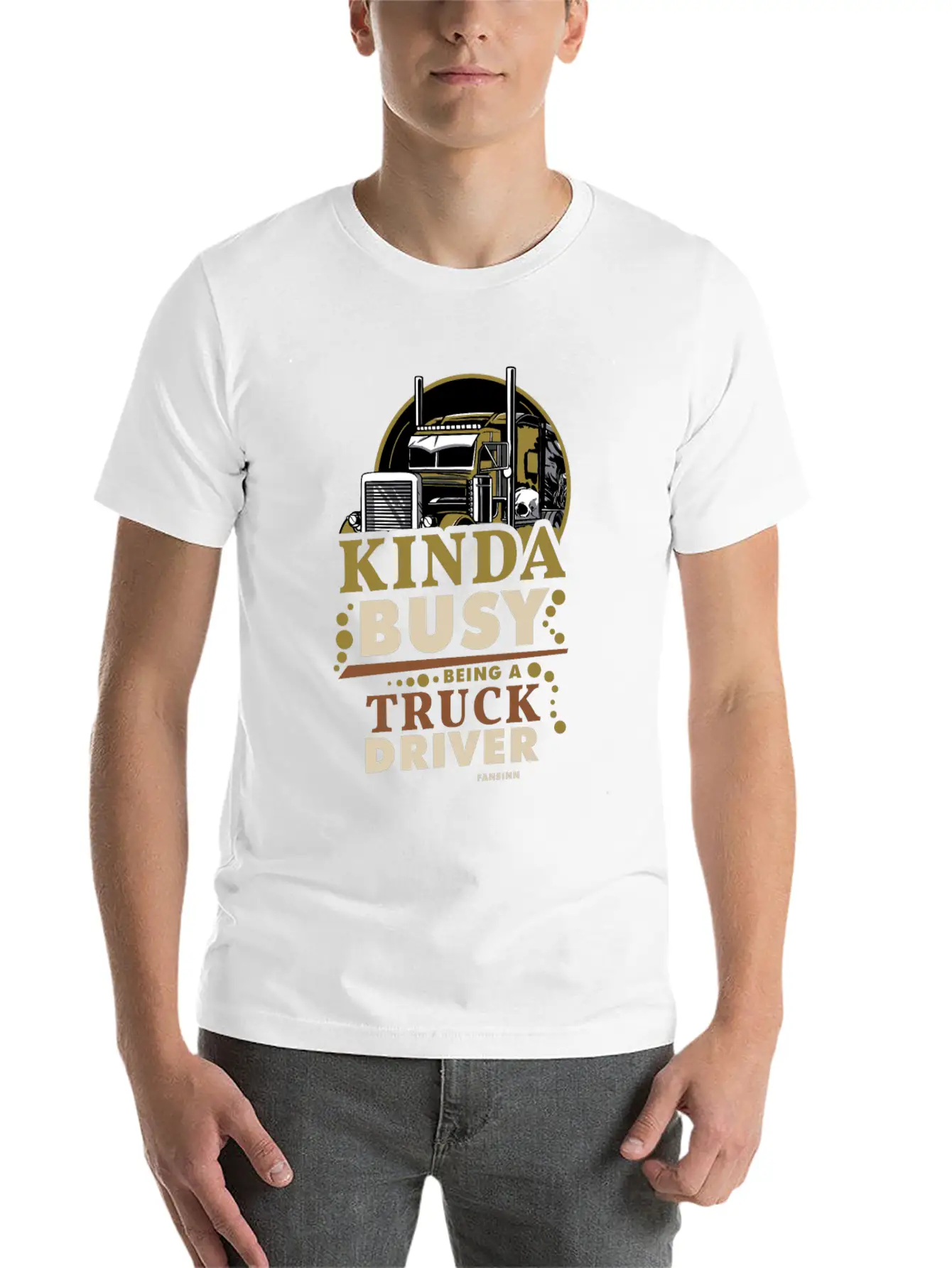 Kinda Busy Being A Truck Driver Timeless Short Sleeve Tee – Comfy And Minimalist Design