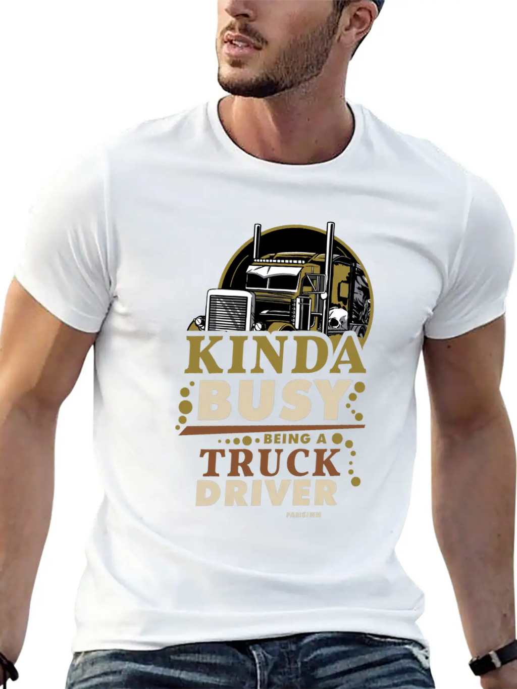 Kinda Busy Being A Truck Driver Timeless Short Sleeve Tee – Comfy And Minimalist Design
