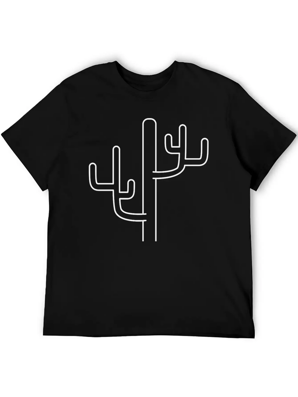 Large Desert Cactus Design Pattern Timeless Short Sleeve Tee – Comfy And Minimalist Design