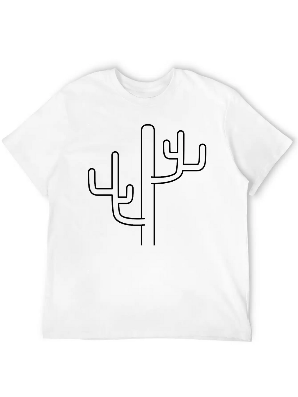 Large Desert Cactus Design Pattern Timeless Short Sleeve Tee – Comfy And Minimalist Design