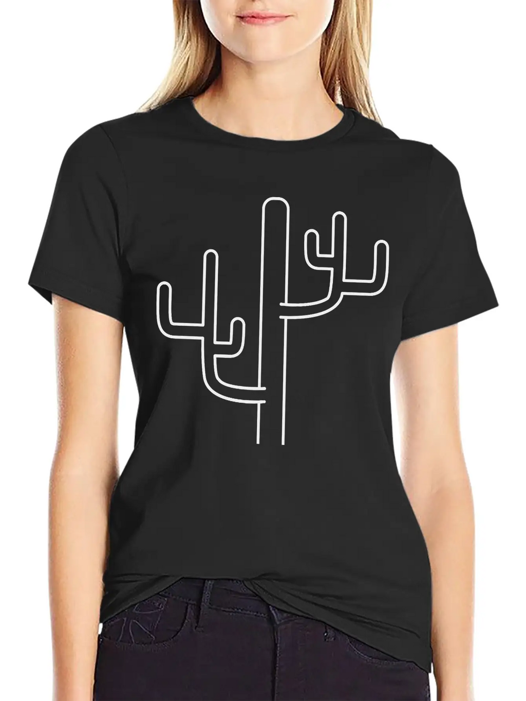 Large Desert Cactus Design Pattern Timeless Short Sleeve Tee – Comfy And Minimalist Design