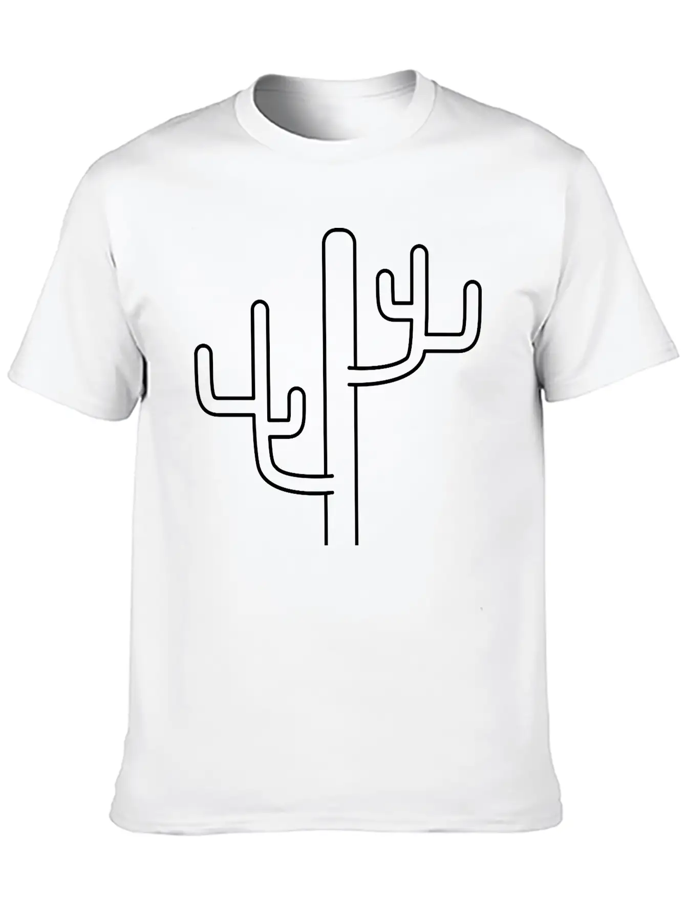 Large Desert Cactus Design Pattern Timeless Short Sleeve Tee – Comfy And Minimalist Design