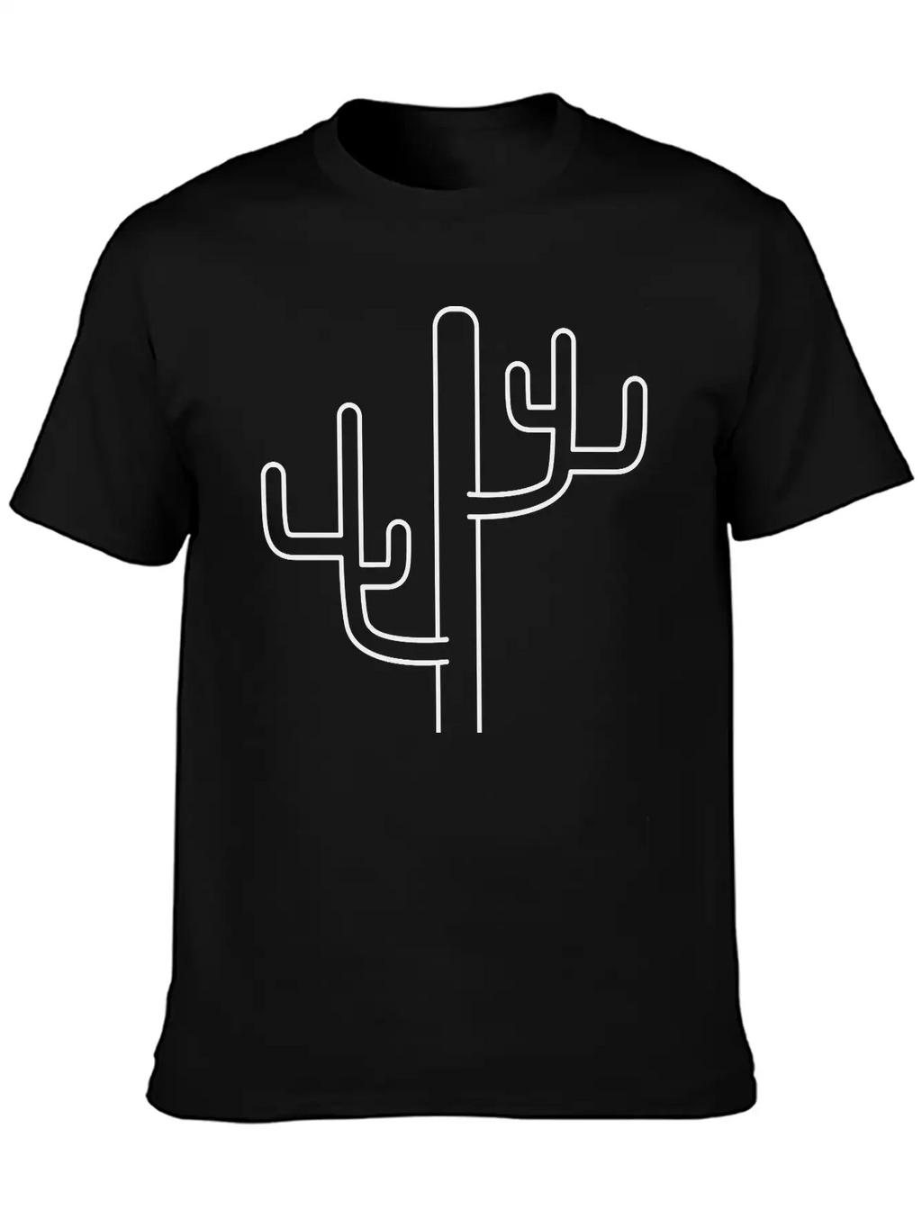 Large Desert Cactus Design Pattern Timeless Short Sleeve Tee – Comfy And Minimalist Design