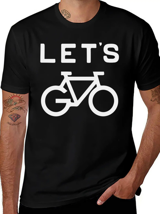 'Let's Cycle - Minimalist Design Classic Crew Neck Graphic Tee – Everyday Minimal Look