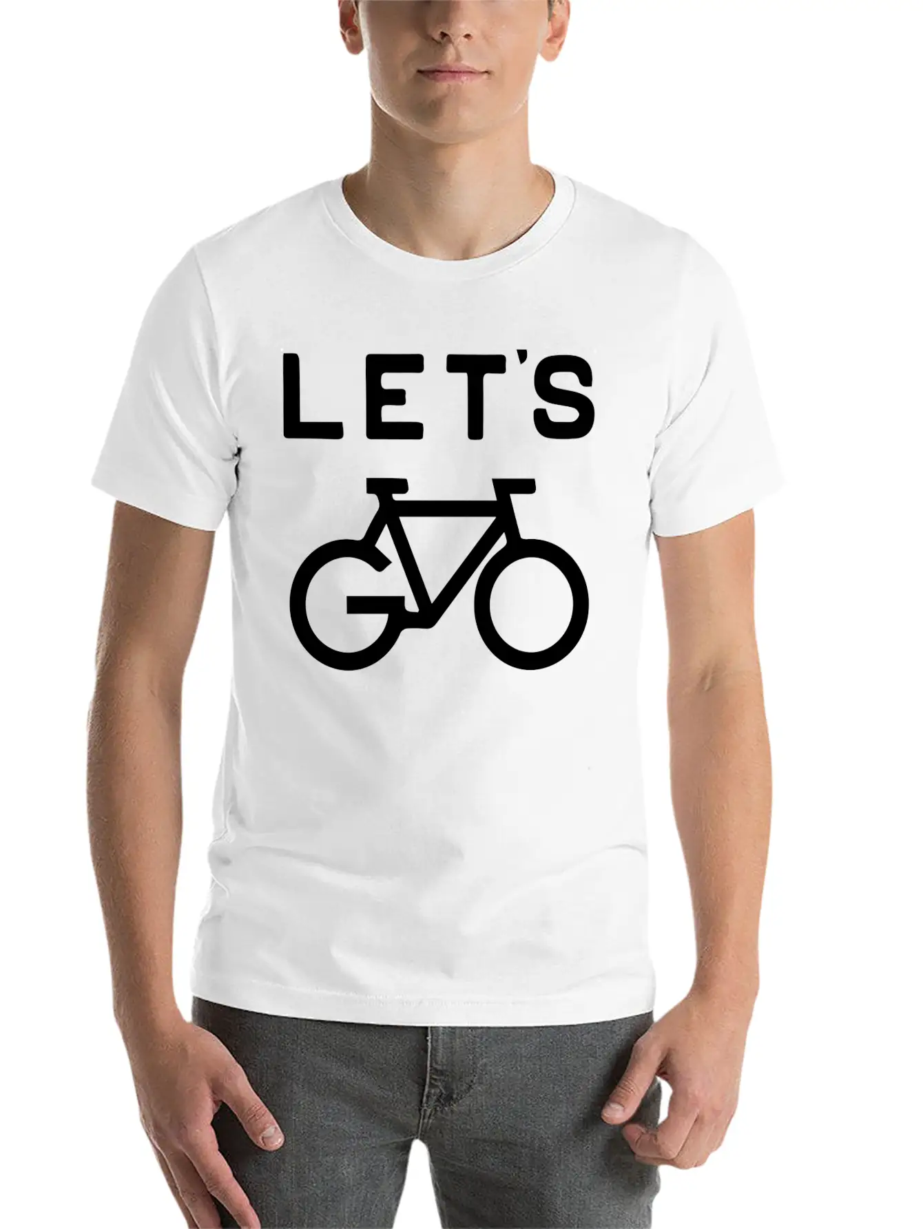 'Let's Cycle - Minimalist Design Classic Crew Neck Graphic Tee – Everyday Minimal Look