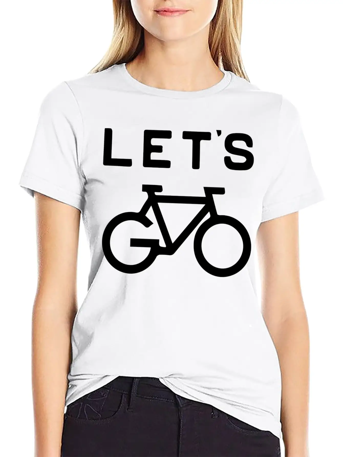 'Let's Cycle - Minimalist Design Classic Crew Neck Graphic Tee – Everyday Minimal Look