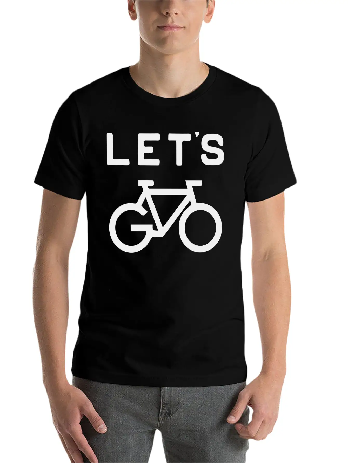'Let's Cycle - Minimalist Design Classic Crew Neck Graphic Tee – Everyday Minimal Look