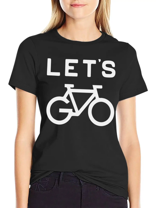 'Let's Cycle - Minimalist Design Classic Crew Neck Graphic Tee – Everyday Minimal Look