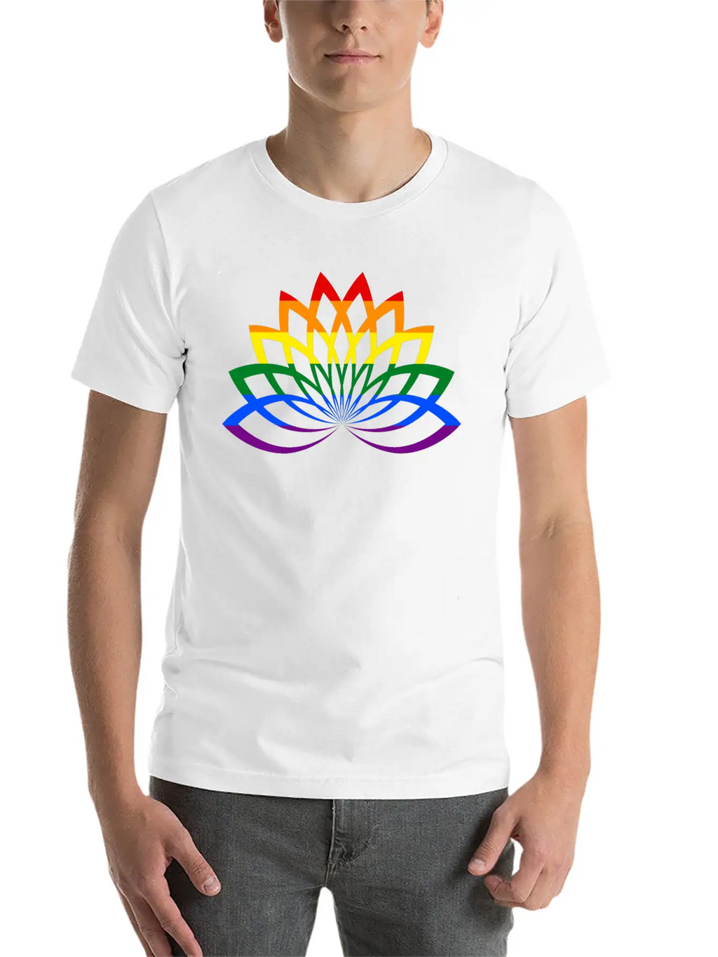 LGBT Lotus Flower Rainbow Yoga Lotus Blossom Timeless Short Sleeve Tee – Comfy And Minimalist Design