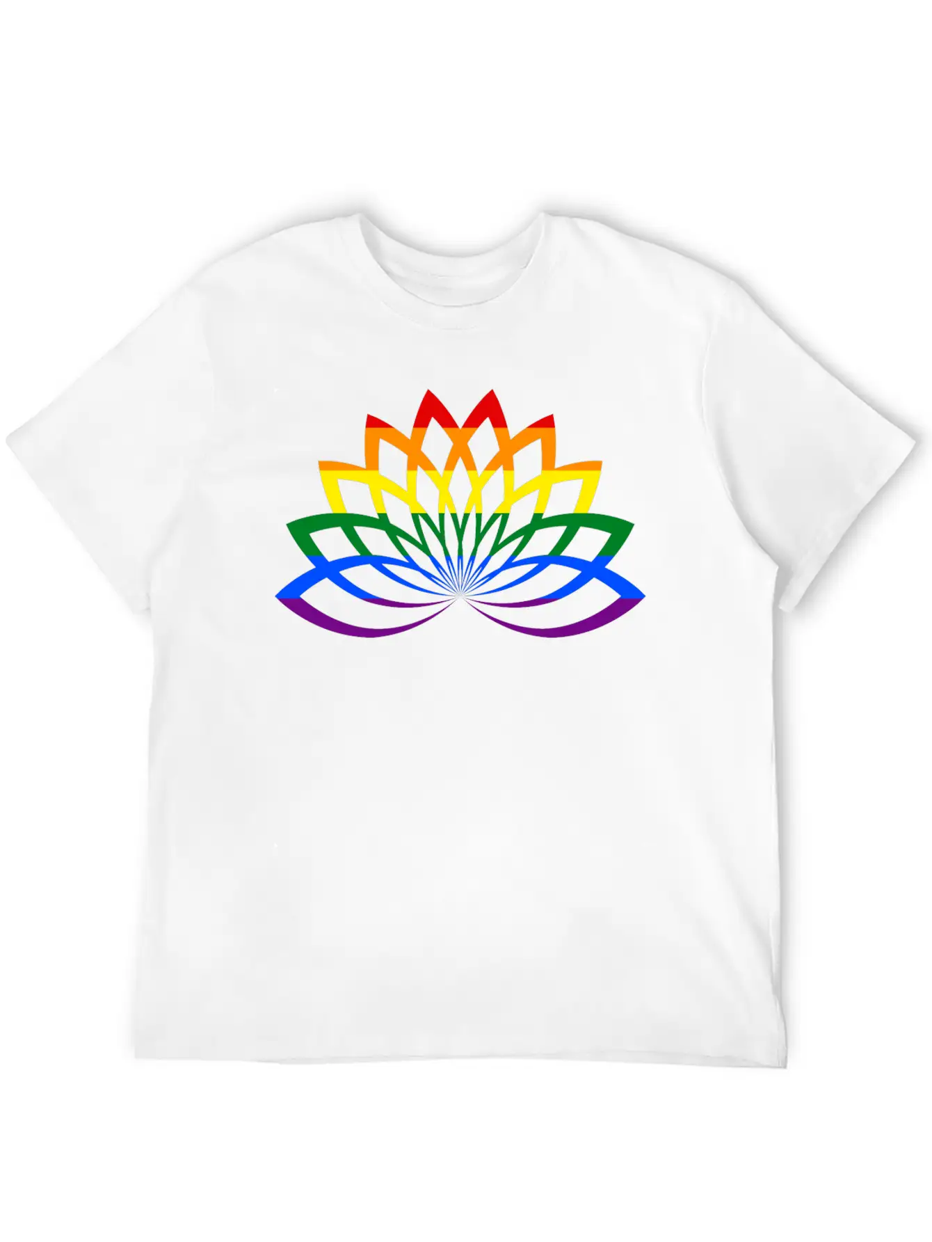 LGBT Lotus Flower Rainbow Yoga Lotus Blossom Timeless Short Sleeve Tee – Comfy And Minimalist Design