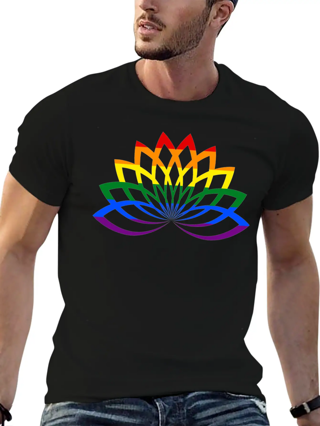 LGBT Lotus Flower Rainbow Yoga Lotus Blossom Timeless Short Sleeve Tee – Comfy And Minimalist Design