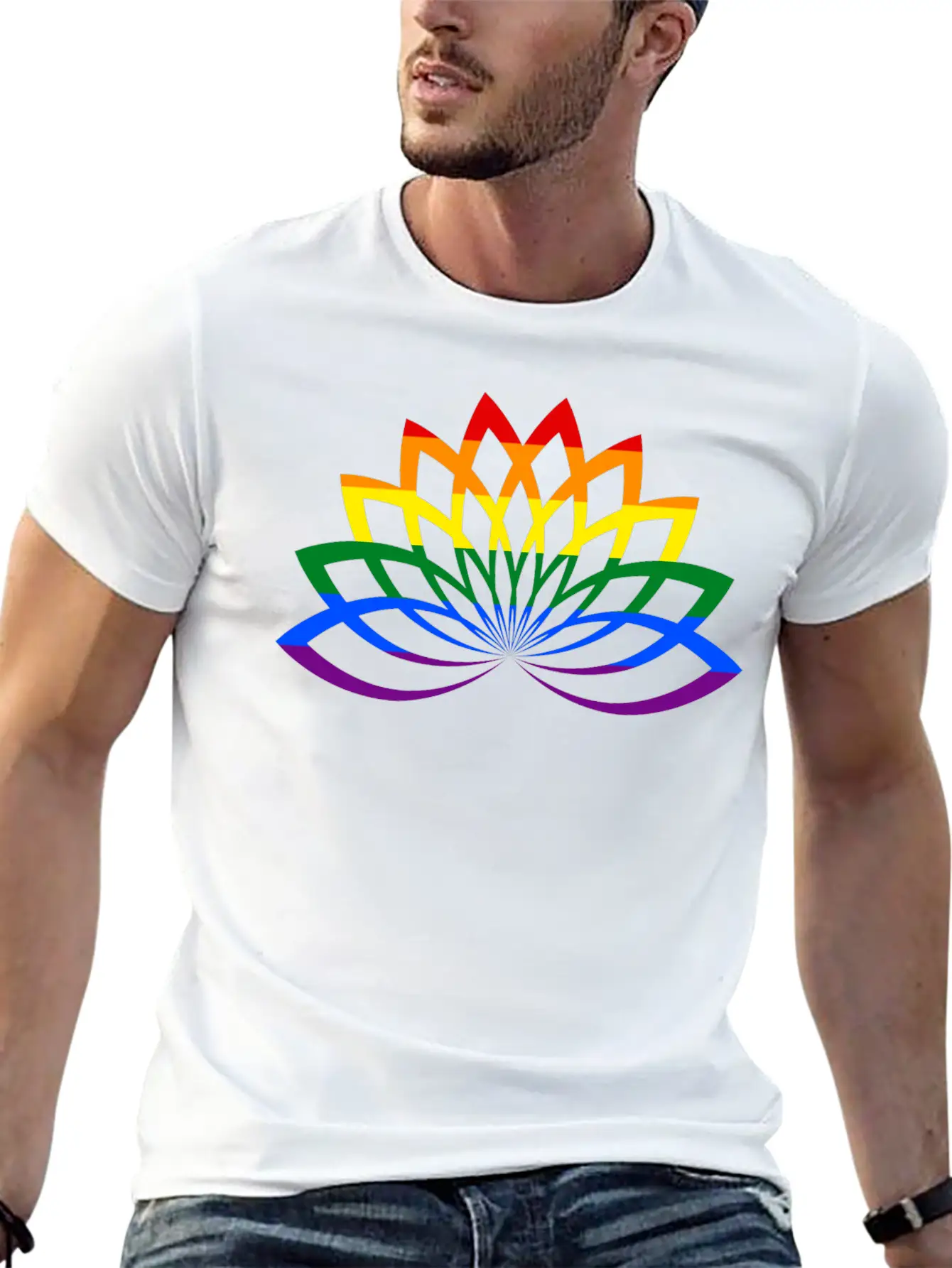 LGBT Lotus Flower Rainbow Yoga Lotus Blossom Timeless Short Sleeve Tee – Comfy And Minimalist Design