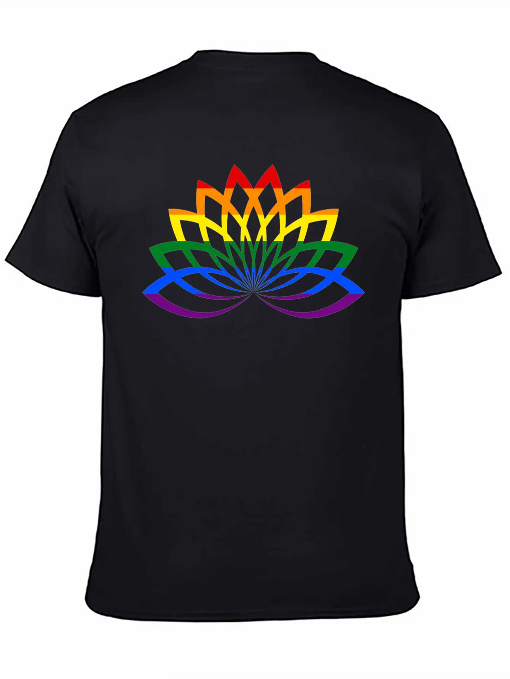 LGBT Lotus Flower Rainbow Yoga Lotus Blossom Timeless Short Sleeve Tee – Comfy And Minimalist Design