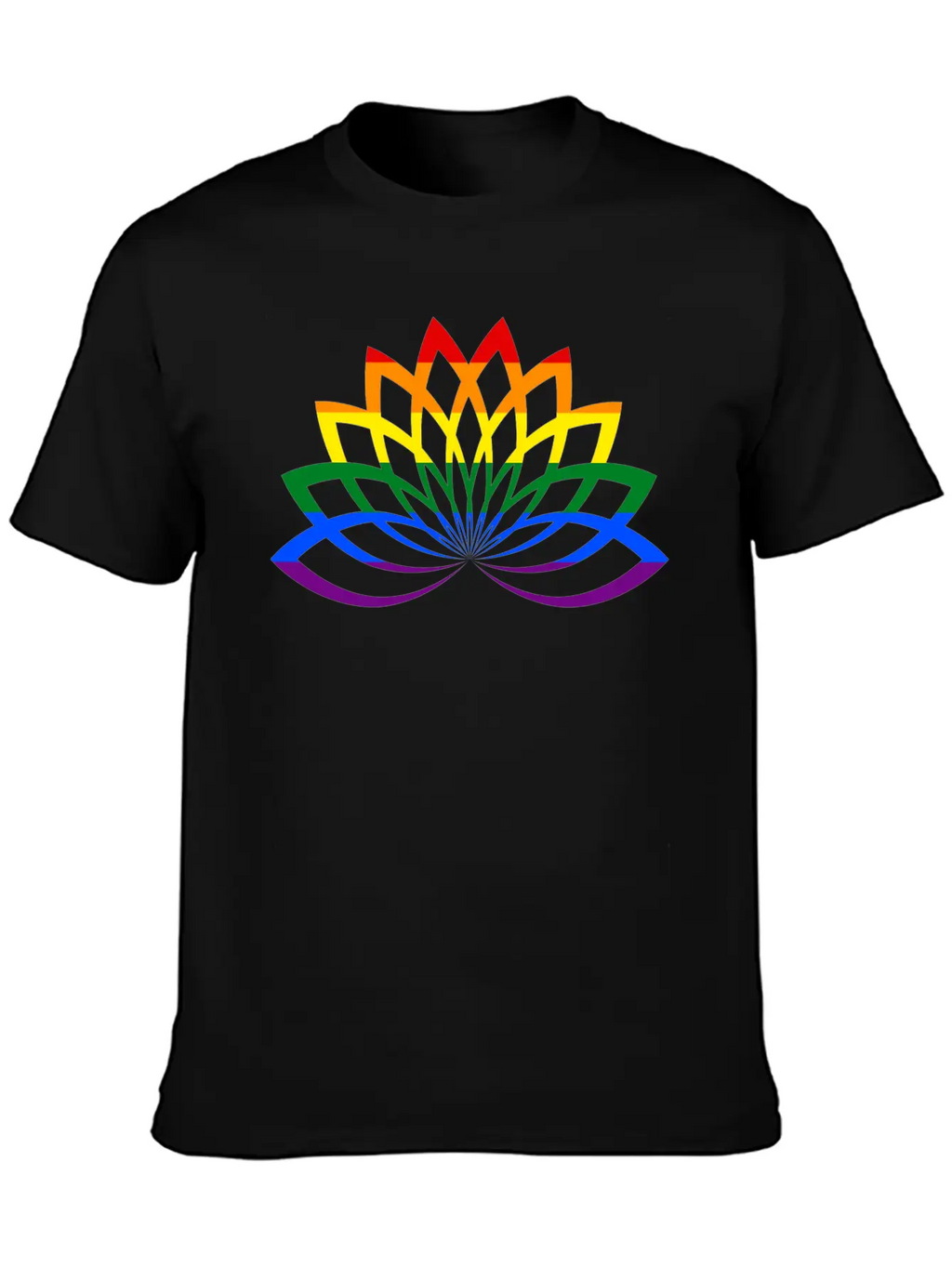 LGBT Lotus Flower Rainbow Yoga Lotus Blossom Timeless Short Sleeve Tee – Comfy And Minimalist Design