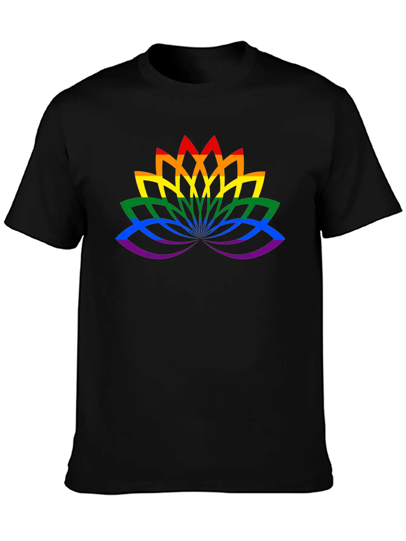 LGBT Lotus Flower Rainbow Yoga Lotus Blossom Timeless Short Sleeve Tee – Comfy And Minimalist Design