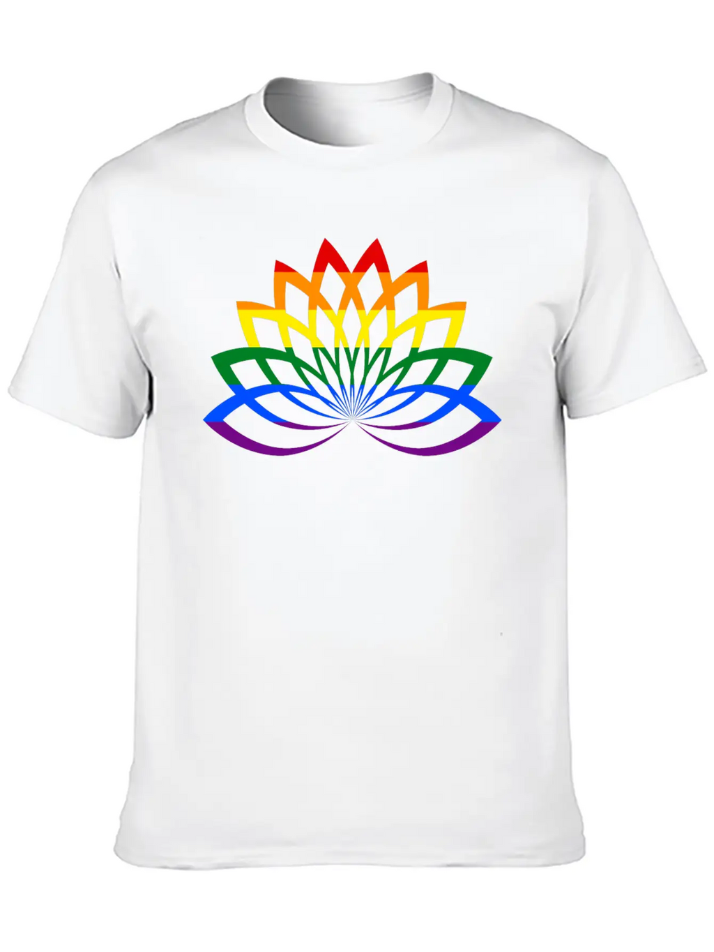LGBT Lotus Flower Rainbow Yoga Lotus Blossom Timeless Short Sleeve Tee – Comfy And Minimalist Design