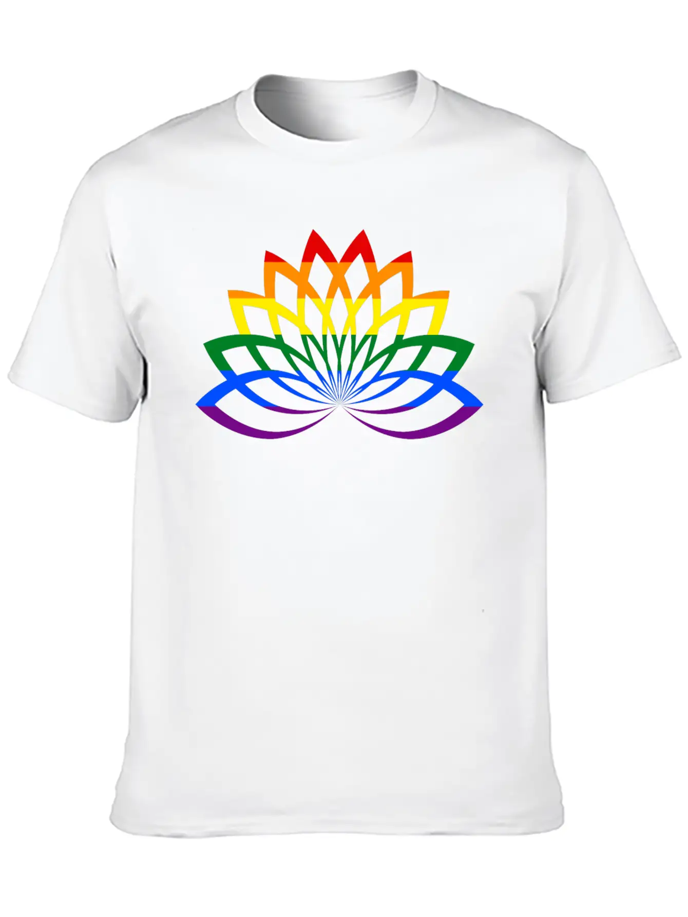 LGBT Lotus Flower Rainbow Yoga Lotus Blossom Timeless Short Sleeve Tee – Comfy And Minimalist Design