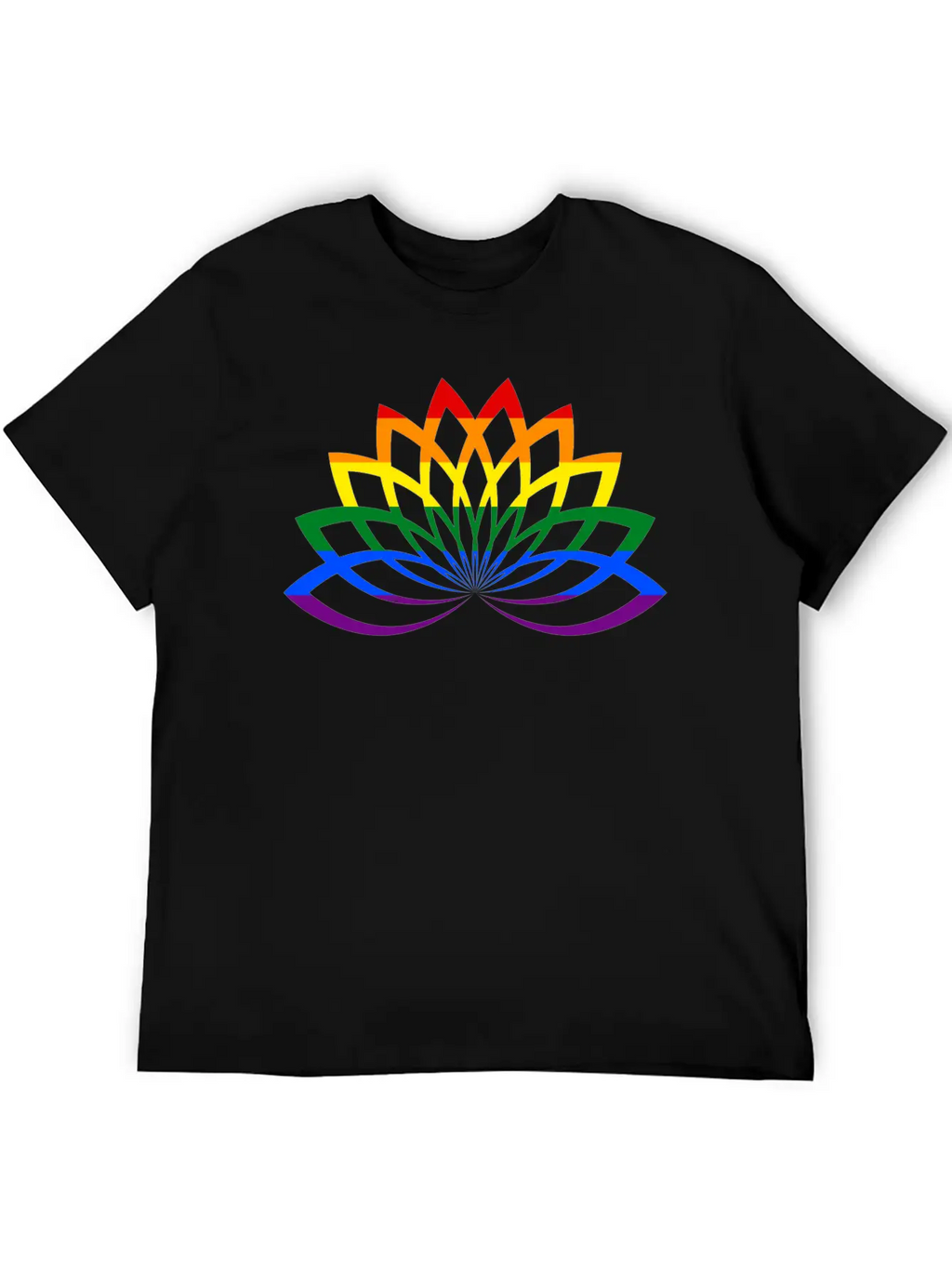 LGBT Lotus Flower Rainbow Yoga Lotus Blossom Timeless Short Sleeve Tee – Comfy And Minimalist Design
