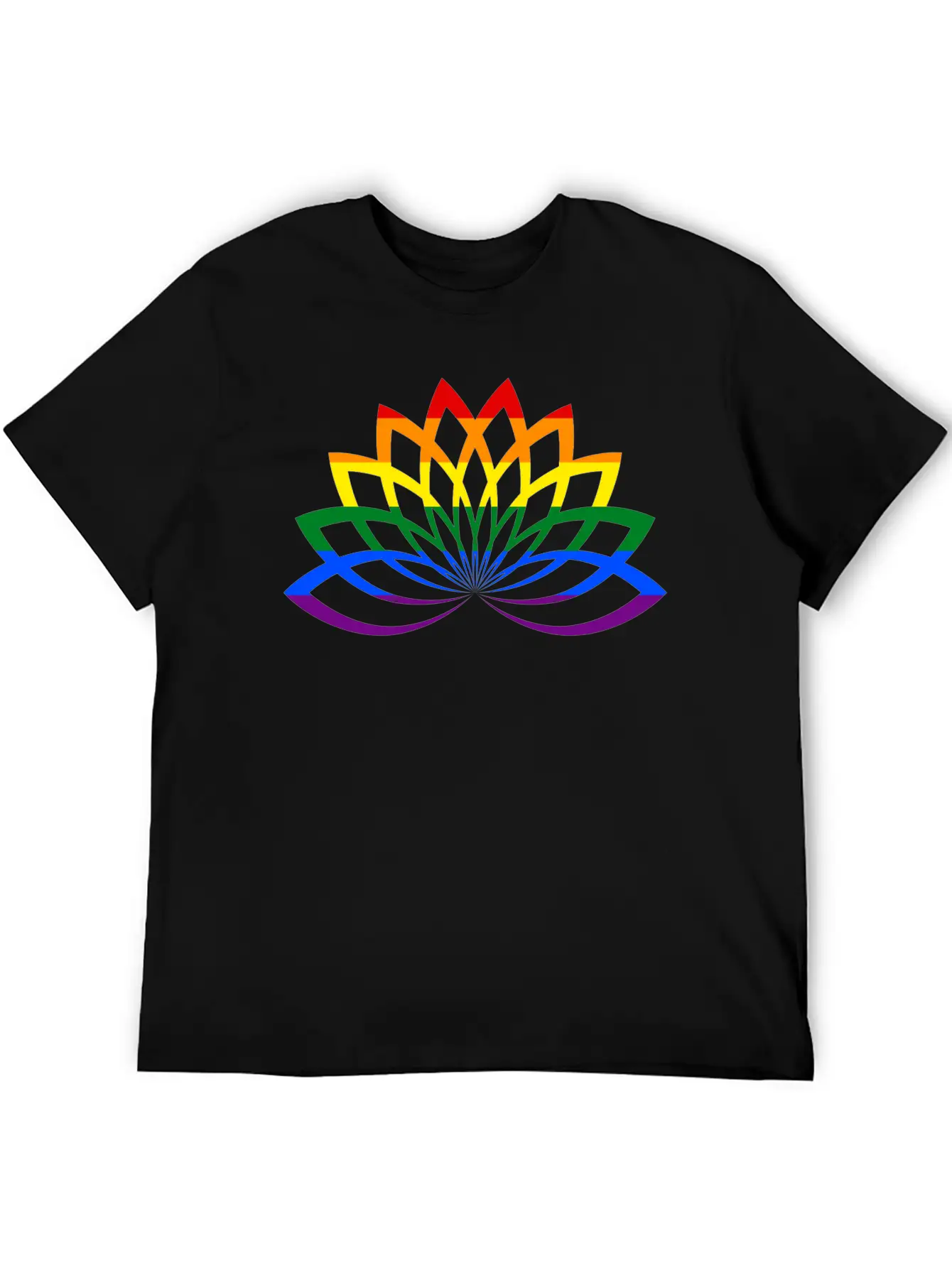 LGBT Lotus Flower Rainbow Yoga Lotus Blossom Timeless Short Sleeve Tee – Comfy And Minimalist Design