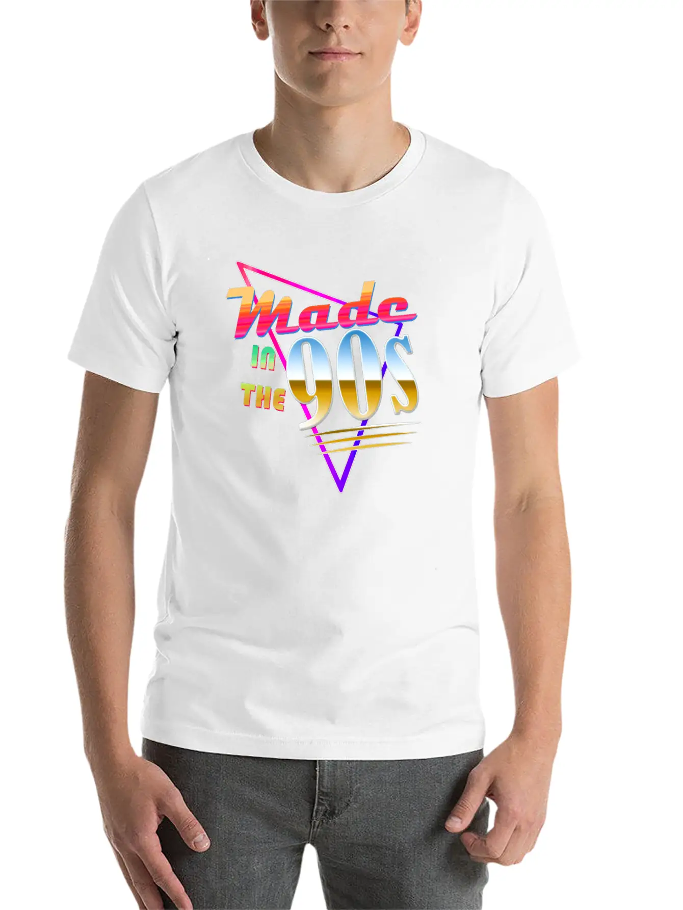 "Made In The 90s" Vaporwave Design. Retro 90's Classic Crew Neck Graphic Tee – Everyday Minimal Look