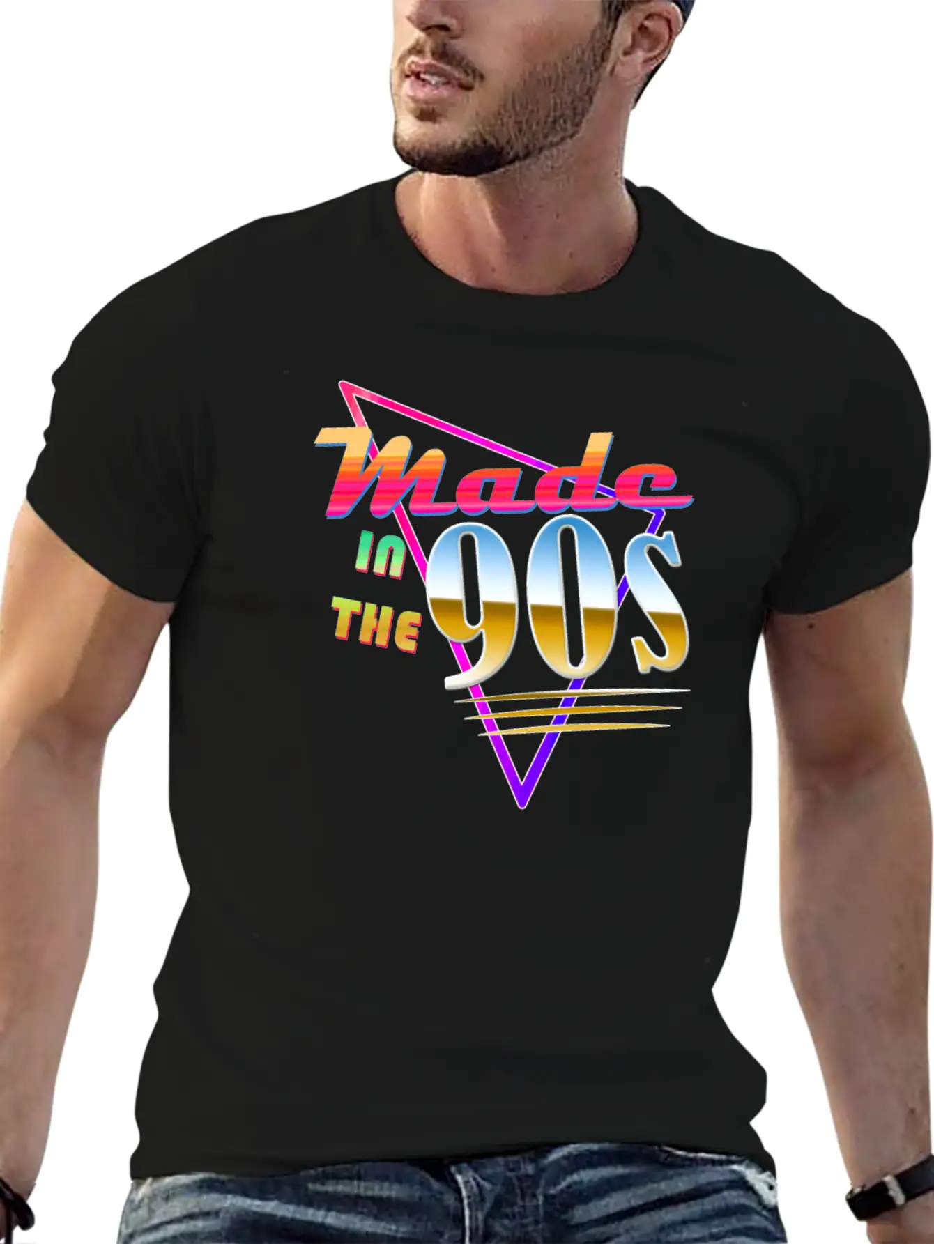 "Made In The 90s" Vaporwave Design. Retro 90's Classic Crew Neck Graphic Tee – Everyday Minimal Look
