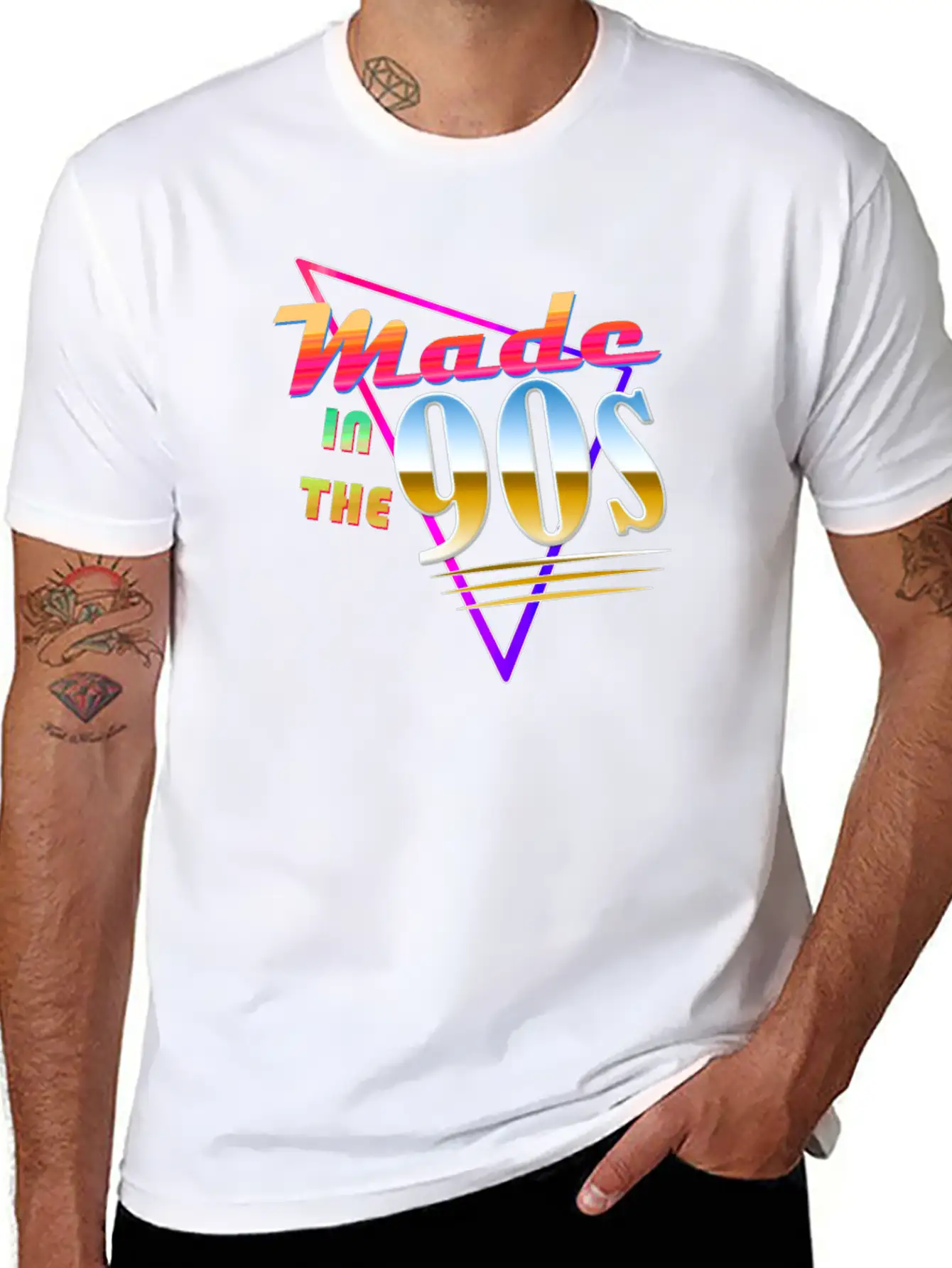 "Made In The 90s" Vaporwave Design. Retro 90's Classic Crew Neck Graphic Tee – Everyday Minimal Look