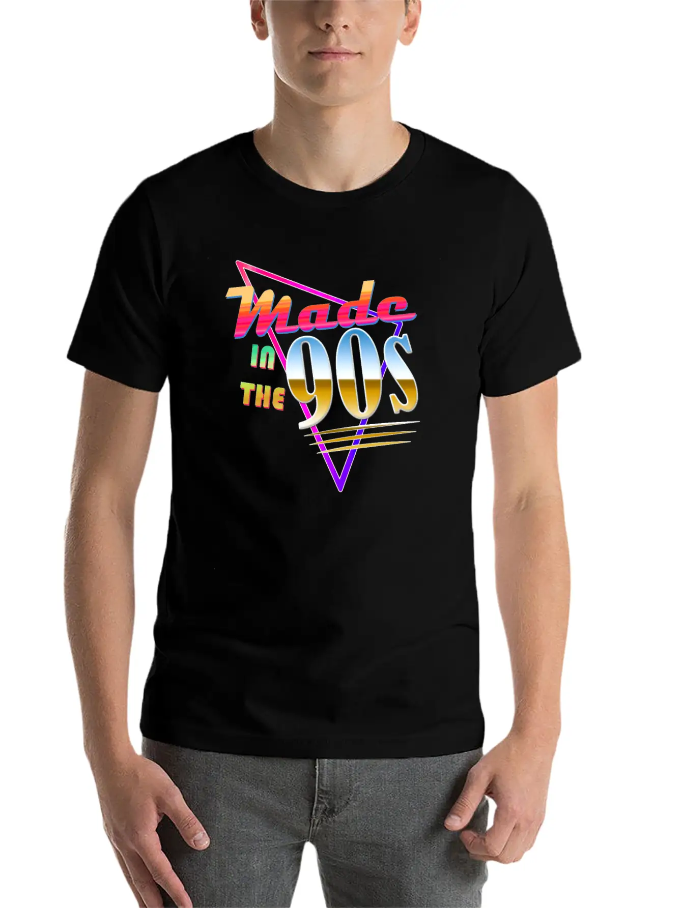"Made In The 90s" Vaporwave Design. Retro 90's Classic Crew Neck Graphic Tee – Everyday Minimal Look