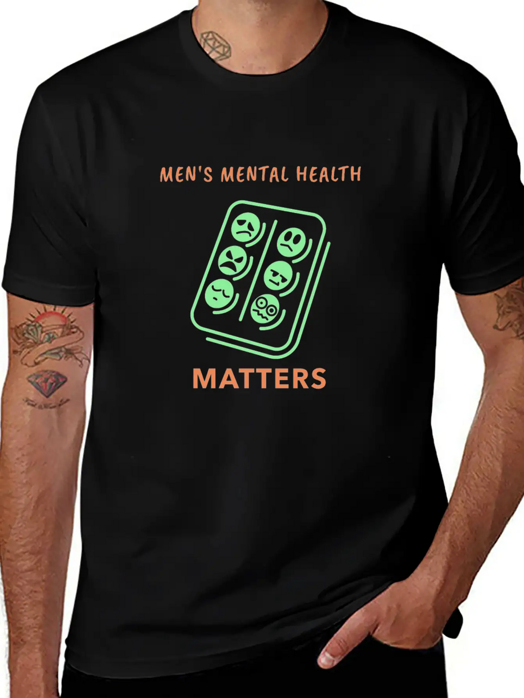 Mens Mental Health Matters Timeless Short Sleeve Tee – Comfy And Minimalist Design