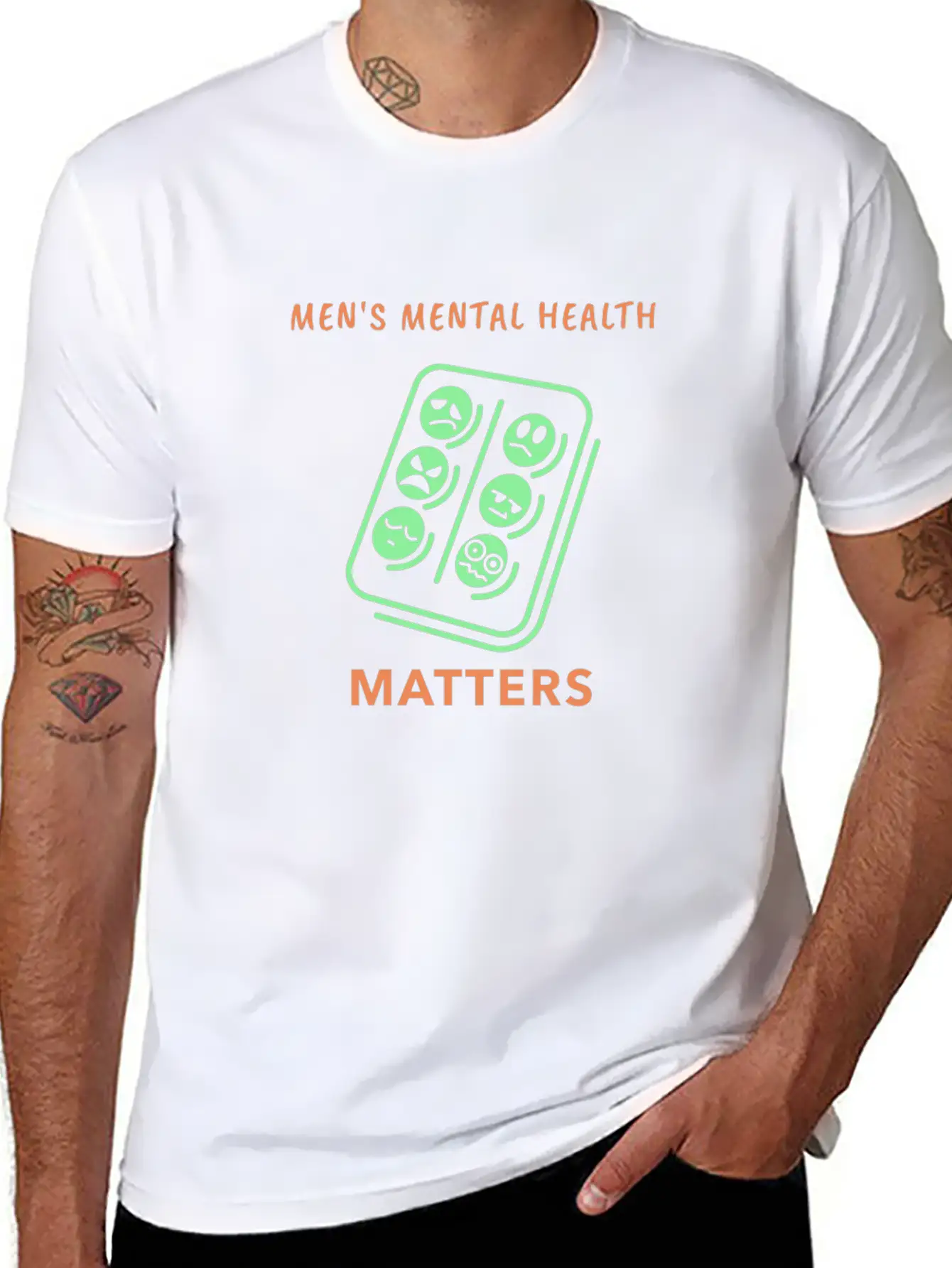 Mens Mental Health Matters Timeless Short Sleeve Tee – Comfy And Minimalist Design